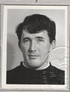 Passport photograph o0f Peter McWhirter aged about forty.