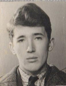 Passport photograph of Peter McWhirter aged about twenty years.